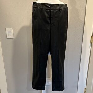 Elegant Black Women’s Faux Leather Trousers